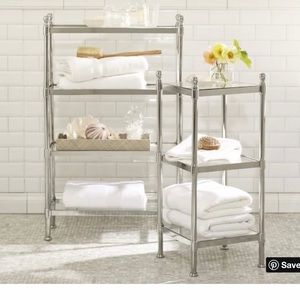 Metal Etagere Polished Bathroom Stand
